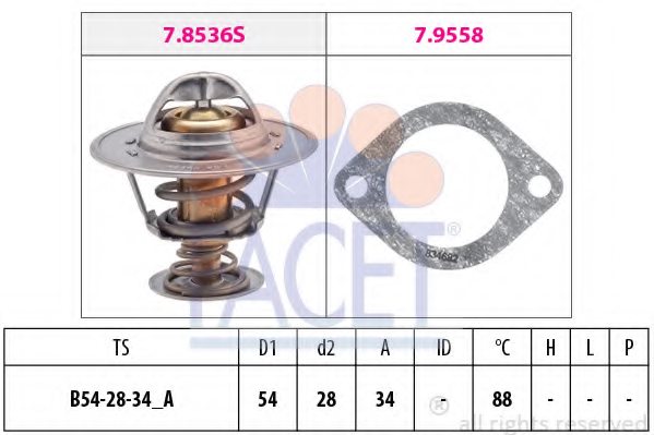 FACET 7.8536 Thermostat, coolant